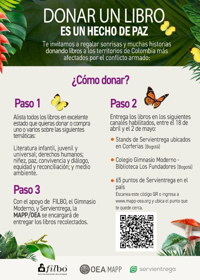 MAPP/OEA celebra 20 años de presencia en Colombia con una nueva edición de la Campaña “Donar un Libro es un Hecho de Paz”