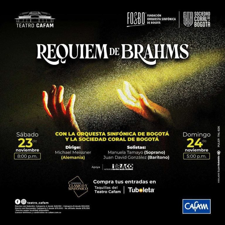 El Réquiem de Brahms llega al Teatro Cafam, un viaje a las profundidades del alma